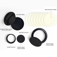 Kuchnia okrągły kształt prasa do burgerów ABS o jakości spożywczej z hamburgerami prasa do mięsa wołowe Grill prasa do hamburgerów prasa do burgerów foremka do mięsa forma narzędzie 2